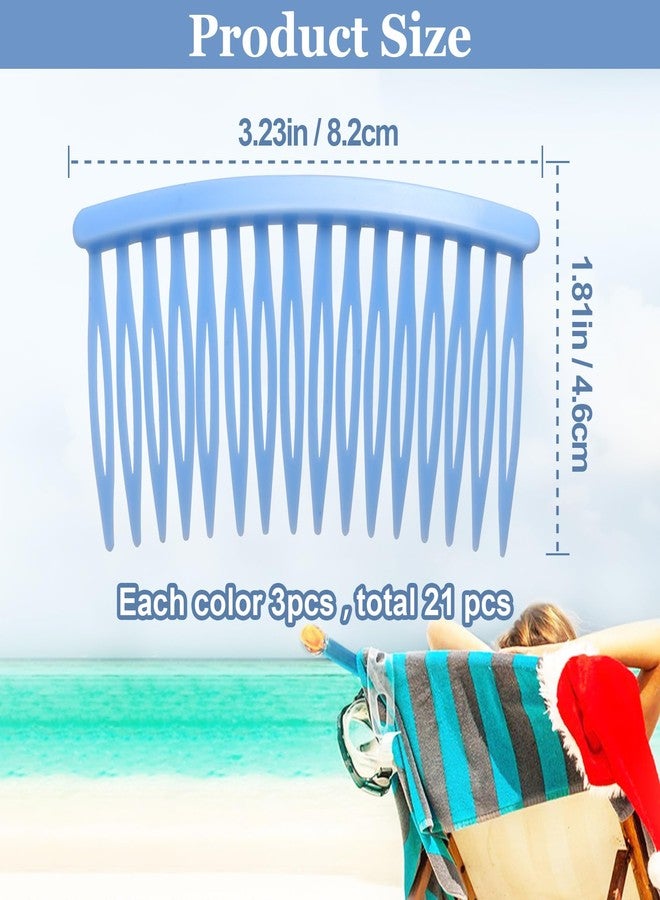 CustomyLife 21pcs Colorful Hair Side Comb for Women, Non-Slip French Plastic Bun Updo Decorative Hair Comb, Classic Non-Faded Hair Twist Pin Clip Accessories for Various Hairstyles - Image 2